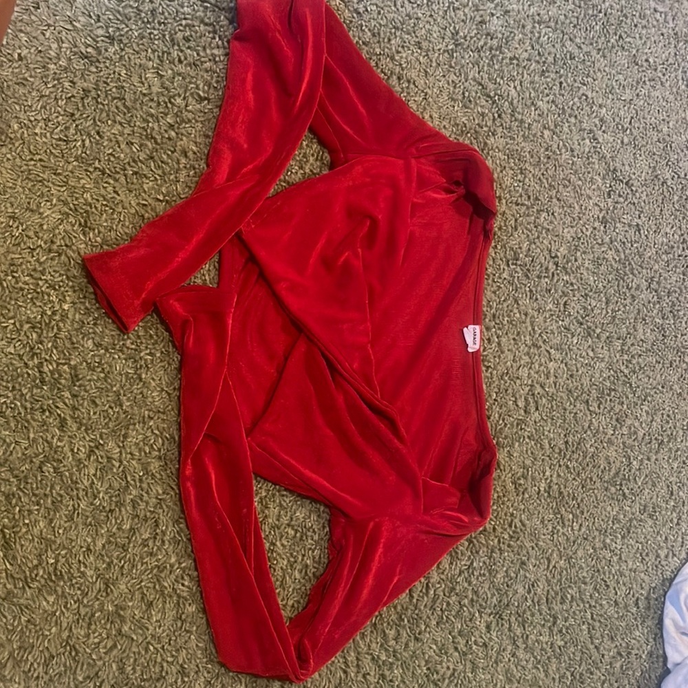 Garage Red Crop Top Long sleeve